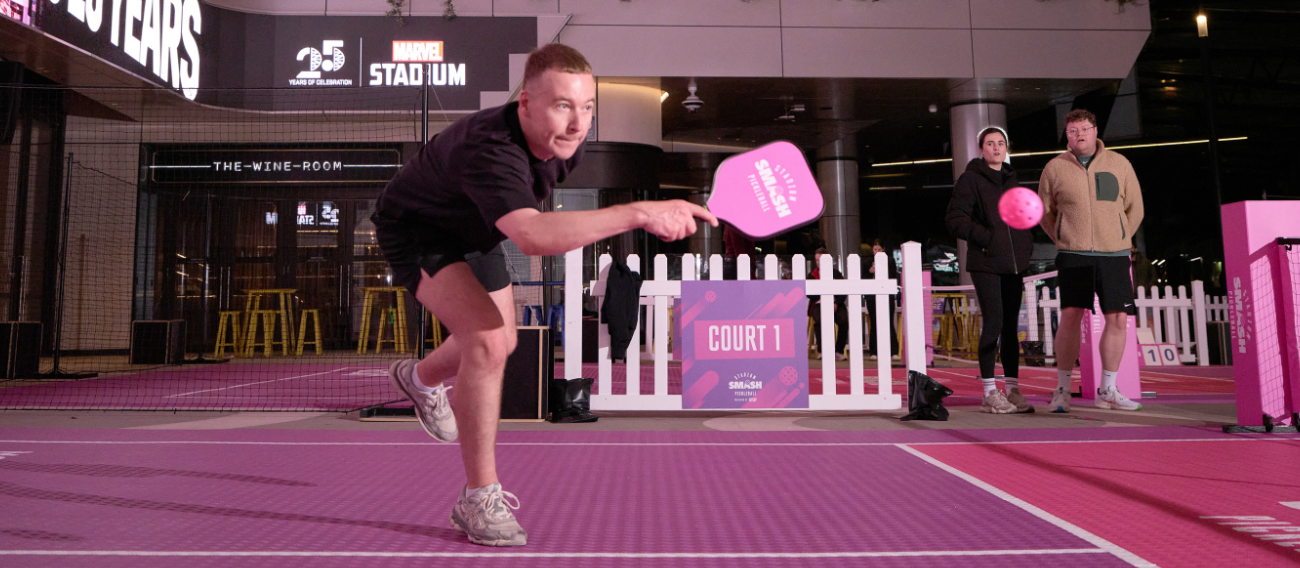 Stadium Smash Pickleball_Playing shot_BANNER